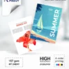 Flyers, brochures and posters on 157 gsm gloss art paper, printed by Fastprint