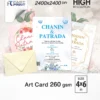 Wedding invitation 4x6 in, 260 gsm art card, printed by Fastprint