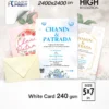Wedding invitation 5x7 in, 240 gsm white card, printed by Fastprint